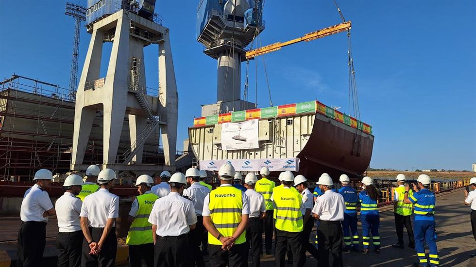 Colocación de la quilla de la octava corbeta para Arabia Saudí en el astillero de San Fernando.