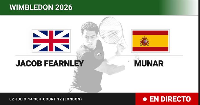 Jacob Fearnley - Jaume Munar: resumen y estadísticas del partido de Treintaidosavos de final de Wimbledon ATP