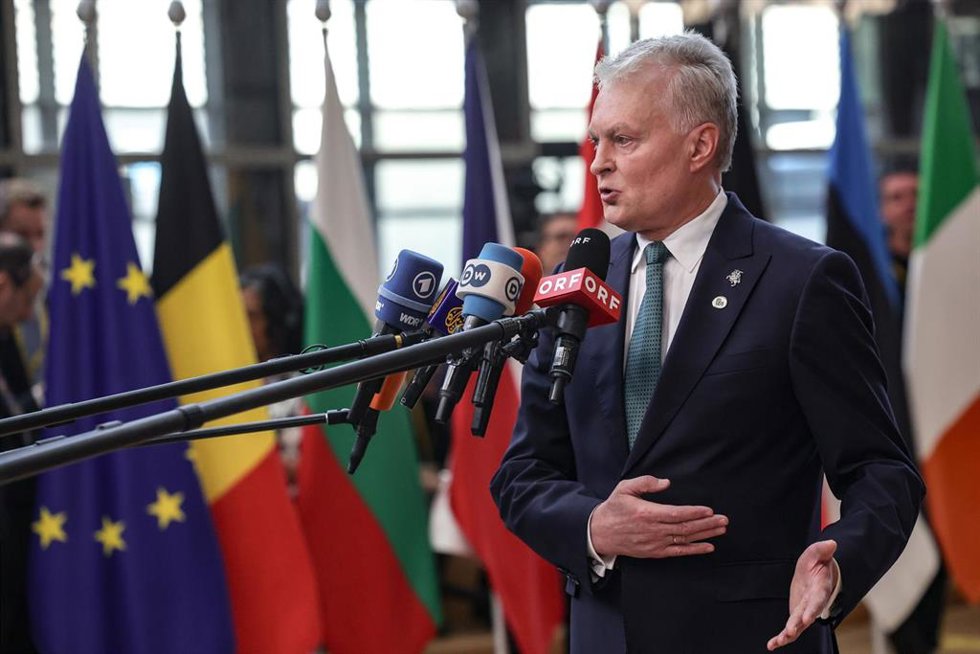 El presidente de Lituania, Gitanas Nauseda, en declaraciones durante una cumbre europea.