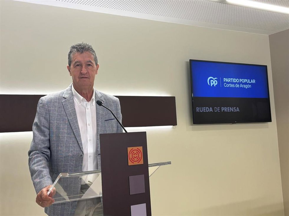 El portavoz de Fomento del PP en las Cortes de Aragón, Antonio Romero.