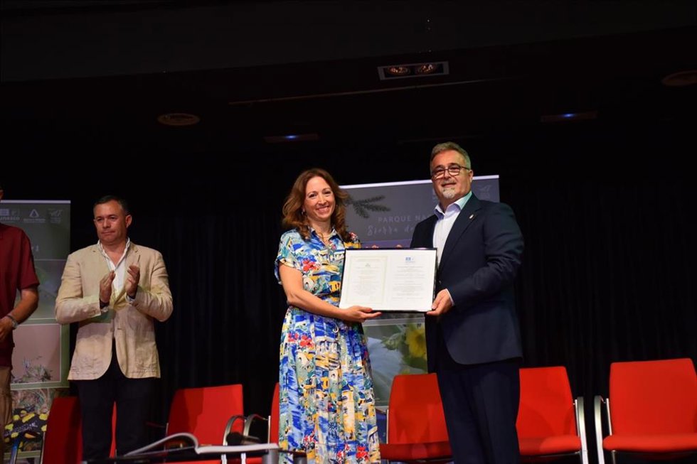La delegada del Gobierno andaluz en Málaga, Patricia Navarro, en el acto por el aniversario del Parque Nacional de la Sierra de las Nieves.