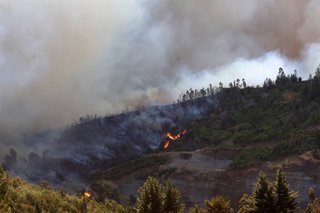Traiguen 11 de febrero 2025.  Incendio forestal obliga a la evacuacion del sector Colpi Santa Ana de la comuna de Traiguen  Carlos Acuña/Aton Chile