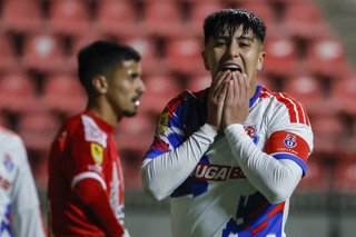 Futbol, Union La Calera vs Universidad de Chile. Fecha 1, Copa Chile 2026. El jugador de Universidad de Chile Marcelo Morales se lamenta tras desperdiciar una ocasion de gol contra  Union La Calera durante el partido de la Copa Chile disputado en el