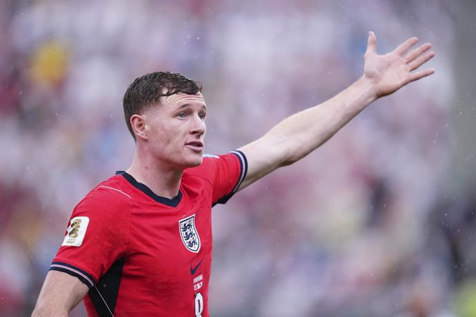 Elliot Anderson of England laments during the FIFA World Cup 2026 Group L match between Panama and England at New York New Jersey Stadium on June 27, 2026 in East Rutherford, United States.