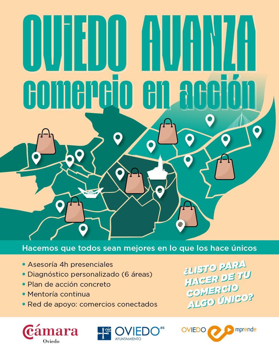 La Cámara de Comercio y el Ayuntamiento de Oviedo impulsan un programa de asesoramiento personalizado para fortalecer el comercio de barrio