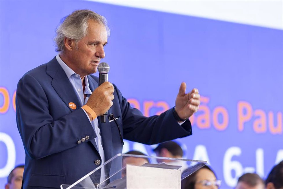 El presidente y consejero delegado de Acciona, José Manuel Entrecanales, en el acto de presentación de la Línea 6 del metro de São Paulo (Brasil).