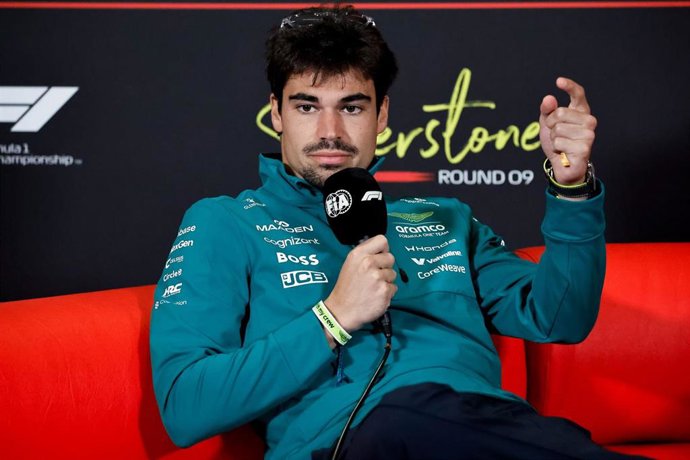 El piloto canadiense Lance Stroll en la rueda de prensa previa al GP de Gran Bretaña 2026