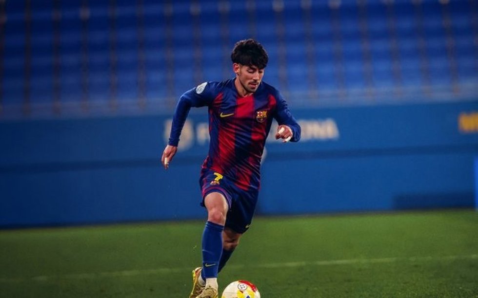 El jugador español Dani Rodríguez en un partido con el Barça Atlètic