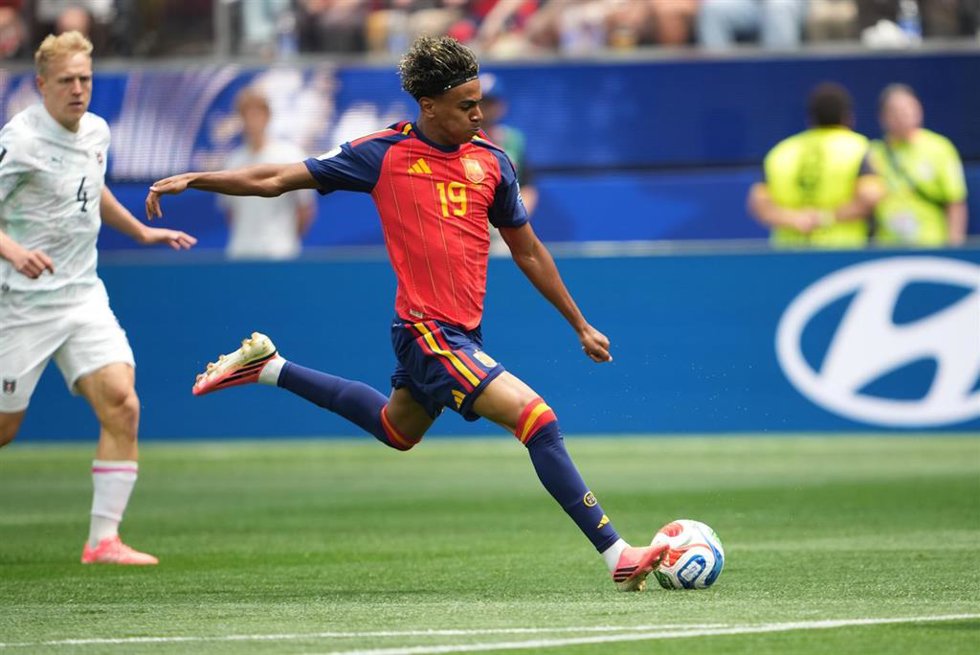 El español Lamine Yamal en el partido contra Austria del Mundial 2026