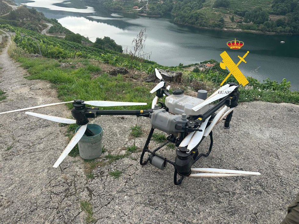 Dron intervenido en la Ribeira Sacra.