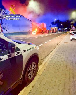 Incendio por el que han sido detenidas dos personas en León.