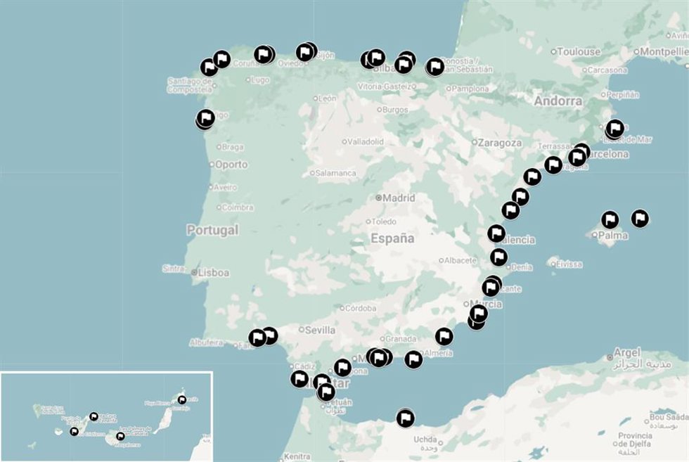 Mapa con las banderas negras en España en 2026