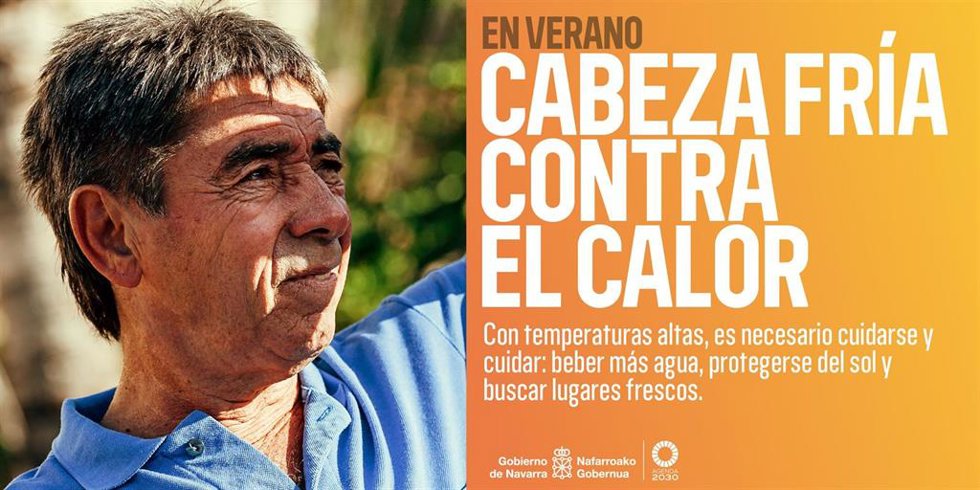 Campaña del Gobierno de Navarra para protegerse ante las altas temperaturas.