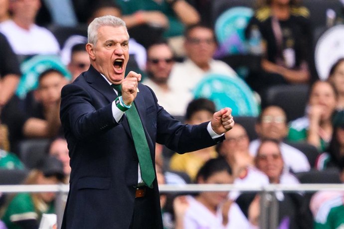 FILED - 11 June 2026, Mexico, Mexico City: FILE PHOTO - Mexico coach Javier Aguirre gestures on the sidelines during the 2026 FIFA World Cup Group A 