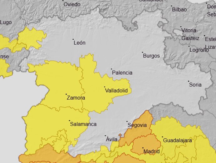 Avisos por calor en provincias de Castilla y León el día 3 de julio de 2026.