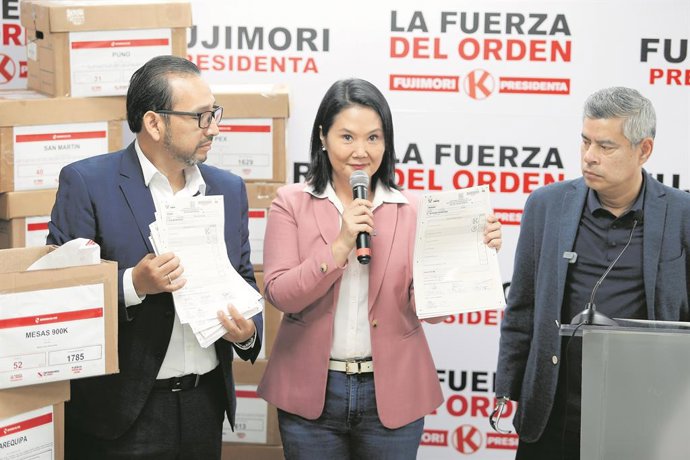 June 24, 2026, Lima, PERU: Lima 24 de junio 2026..Conferencia de prensa de la candidata presidencial por fuerza popular Keiko Fujimori..Fotos: Cesar Campos/@photp.gec