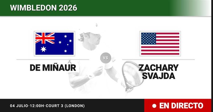Alex de Minaur - Zachary Svajda: resumen y estadísticas del partido de Dieciseisavos de final de Wimbledon ATP