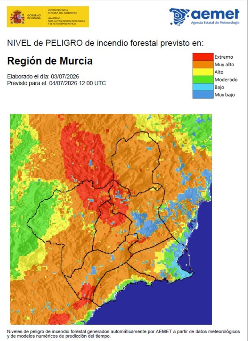 Archivo - Riesgo incendio forestal este sábado en la  Región de Murcia