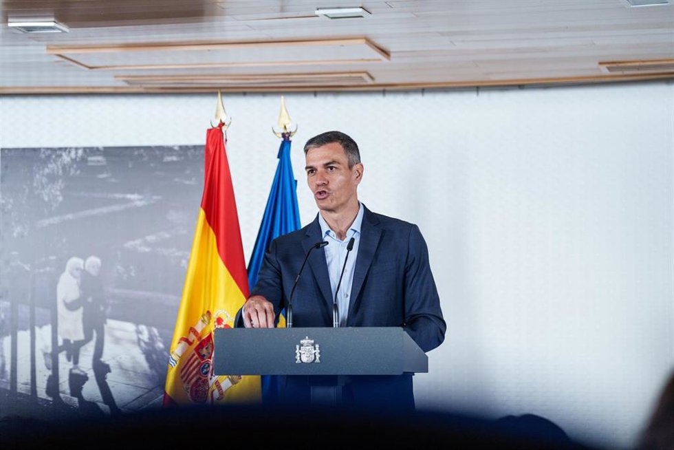 El presidente del Gobierno, Pedro Sánchez, durante un encuentro sobre políticas de apoyo a la discapacidad y la dependencia