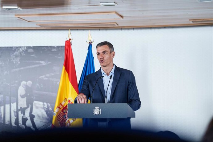 El presidente del Gobierno, Pedro Sánchez, durante un encuentro sobre políticas de apoyo a la discapacidad y la dependencia