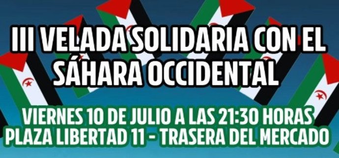 Cartel de la tercera edición de la Velada Solidaria con el Sáhara Occidental.