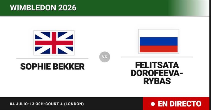 Sophie Bekker - Felitsata Dorofeeva-Rybas: resumen y estadísticas del partido de Treintaidosavos de final de Wimbledon Juniors, Girls