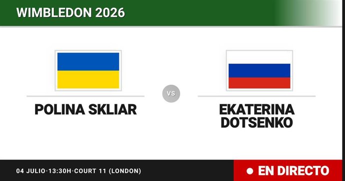 Polina Skliar - Ekaterina Dotsenko: resumen y estadísticas del partido de Treintaidosavos de final de Wimbledon Juniors, Girls