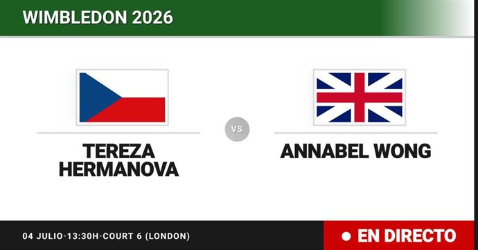 Tereza Hermanova - Annabel Wong: resumen y estadísticas del partido de Treintaidosavos de final de Wimbledon Juniors, Girls