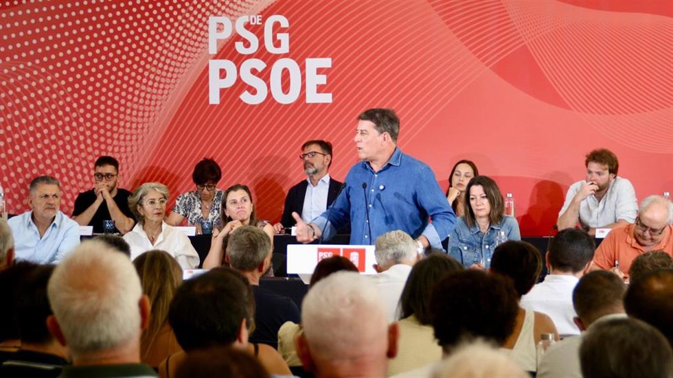 El secretario xeral del PSdeG, José Ramón Gómez Besteiro, en la reunión del Comité Nacional del PSdeG