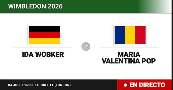 Ida Wobker - Maria Valentina Pop: resumen y estadísticas del partido de Treintaidosavos de final de Wimbledon Juniors, Girls
