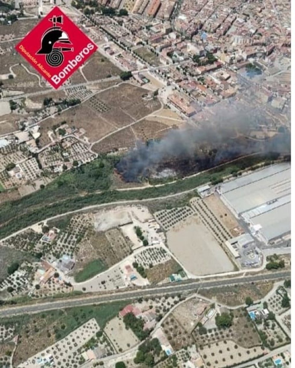Imagen aérea del incendio