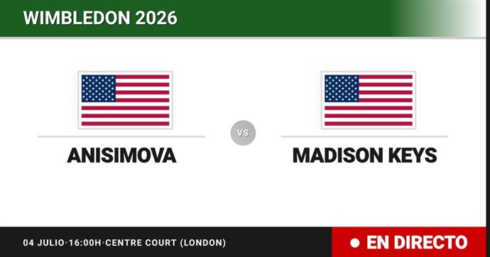 Amanda Anisimova - Madison Keys: resumen y estadísticas del partido de Dieciseisavos de final de Wimbledon WTA