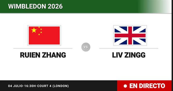 Ruien Zhang - Liv Zingg: resumen y estadísticas del partido de Treintaidosavos de final de Wimbledon Juniors, Girls