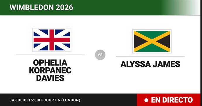 Ophelia Korpanec Davies - Alyssa James: resumen y estadísticas del partido de Treintaidosavos de final de Wimbledon Juniors, Girls