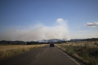 Vista de l'incendi des de Cruïlles