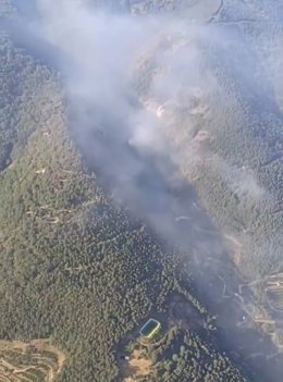 Incendio declarado en Tornavacas (Cáceres), a 5 de julio de 2026.