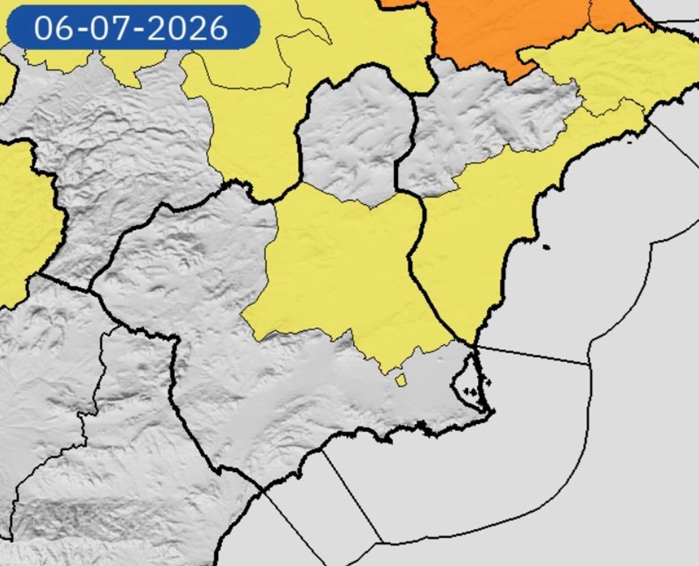 Aemet activa el aviso amarillo por temperaturas máximas de hasta 38 ºC en la Vega del Segura