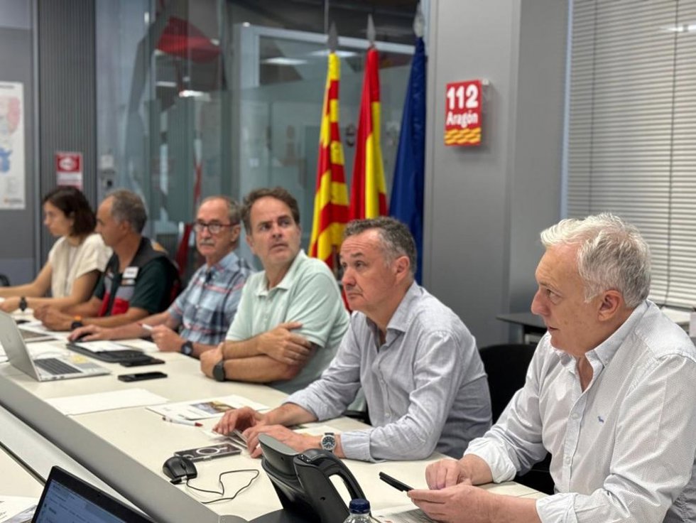 Reunión del CECOP esta mañana en la sala de crisis del 112.