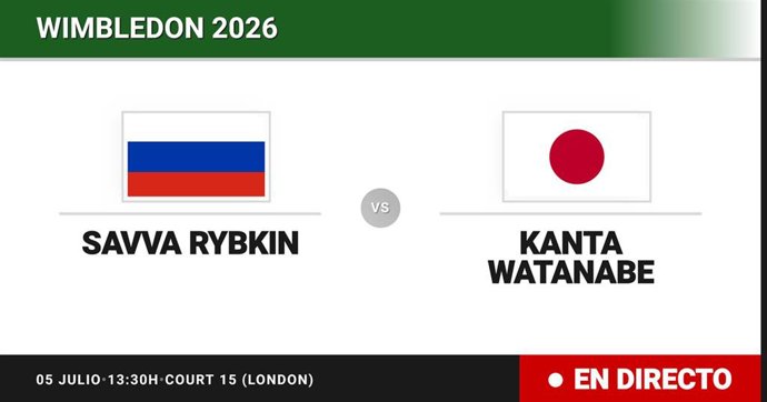 Savva Rybkin - Kanta Watanabe: resumen y estadísticas del partido de Treintaidosavos de final de Wimbledon Juniors, Boys