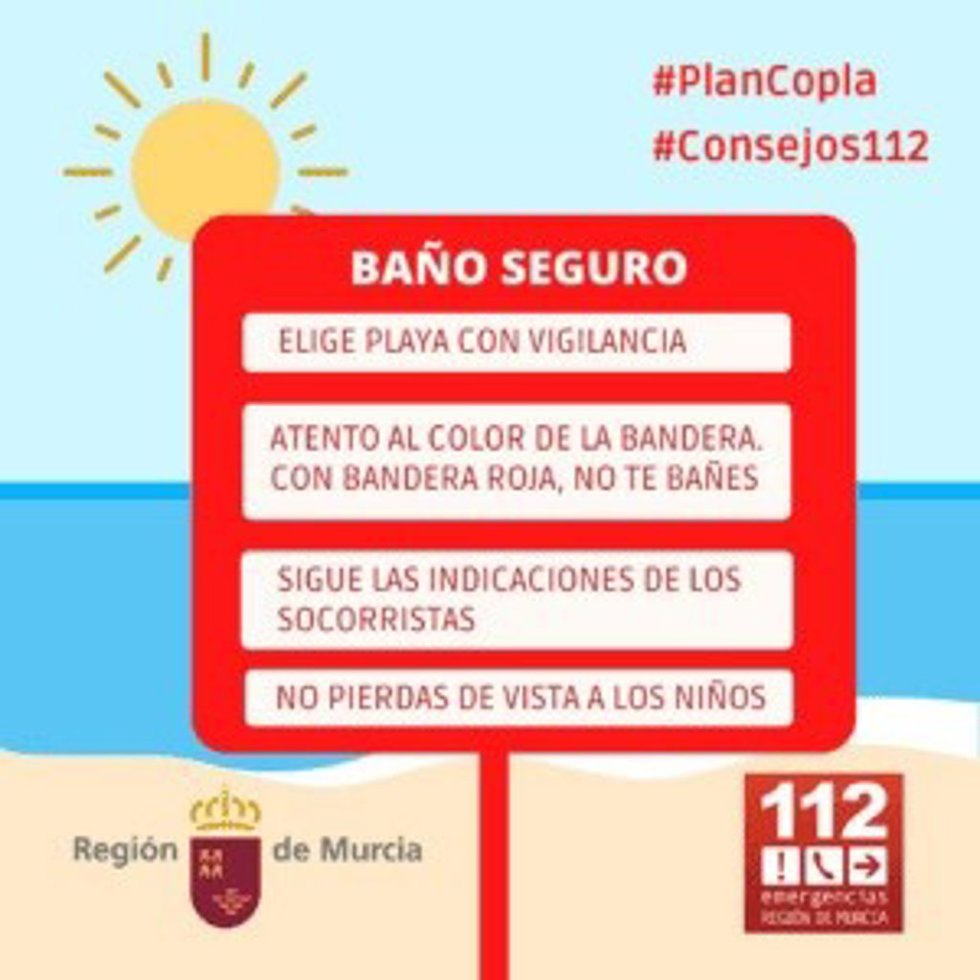 Consejos para un baño seguro emitidos por el Plan Copla