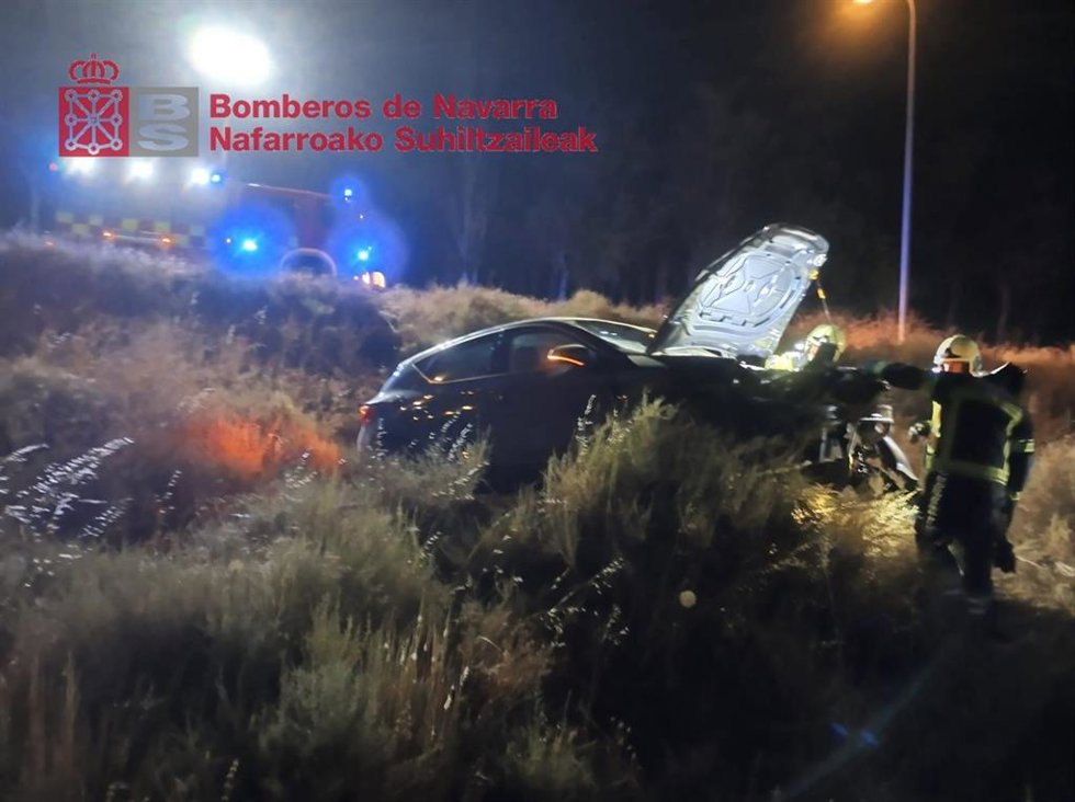 Imagen del vehículo siniestrado en Villafranca.