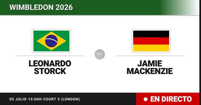 Leonardo Storck - Jamie Mackenzie: resumen y estadísticas del partido de Treintaidosavos de final de Wimbledon Juniors, Boys