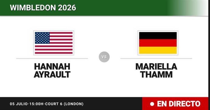 Hannah Ayrault - Mariella Thamm: resumen y estadísticas del partido de Treintaidosavos de final de Wimbledon Juniors, Girls
