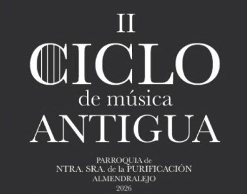 Archivo - Cartel del II Ciclo de Música Antigua que se celebra en Almendralejo del 10 al 24 de julio de 2026.