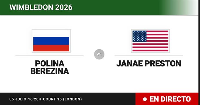 Polina Berezina - Janae Preston: resumen y estadísticas del partido de Treintaidosavos de final de Wimbledon Juniors, Girls