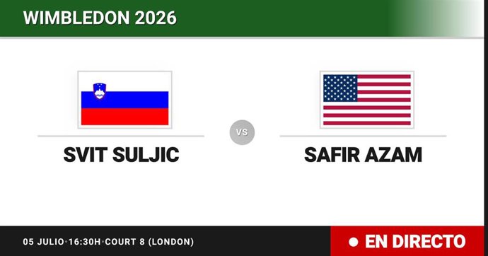 Svit Suljic - Safir Azam: resumen y estadísticas del partido de Treintaidosavos de final de Wimbledon Juniors, Boys