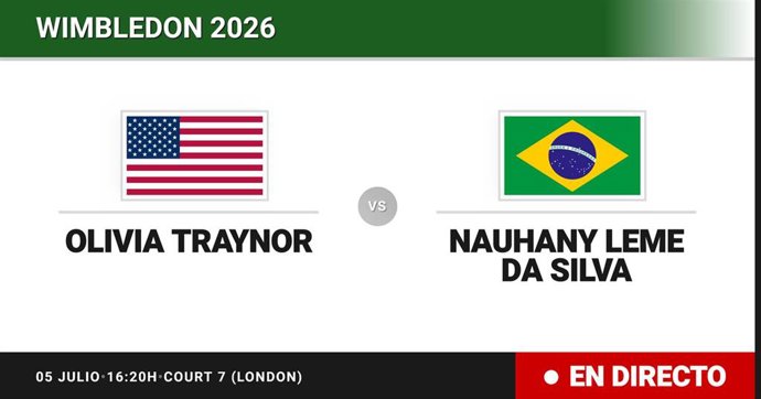Olivia Traynor - Nauhany Leme Da Silva: resumen y estadísticas del partido de Treintaidosavos de final de Wimbledon Juniors, Girls