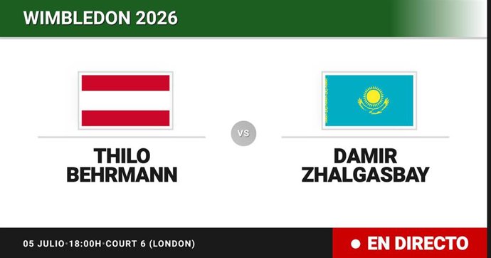 Thilo Behrmann - Damir Zhalgasbay: resumen y estadísticas del partido de Treintaidosavos de final de Wimbledon Juniors, Boys