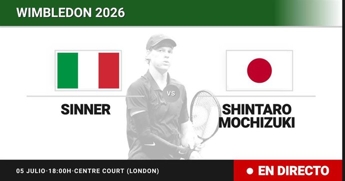 Jannik Sinner - Shintaro Mochizuki: resumen y estadísticas del partido de Octavos de final de Wimbledon ATP