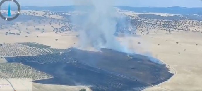Foi registrado um incêndio florestal na área de La Castilleja, localizada no município de Peñarroya-Pueblonuevo (Córdoba).